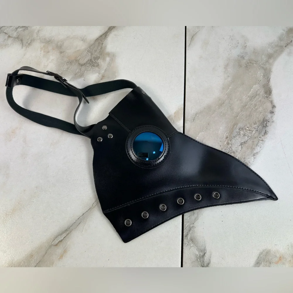 Mask Retro Leather Steampunk Halloween Costume Long Nose Bird Beak Cosplay Props